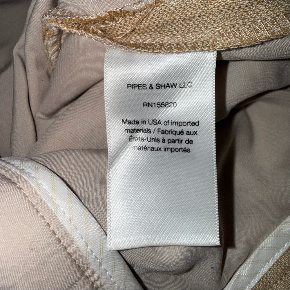 Veronica Beard Aubrie Women’s Khaki Linen-Blend Wide Leg Cropped Pants in Beige - Picture 14 of 16